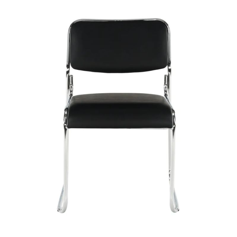 Zasadacia stolička v čiernej ekokoži