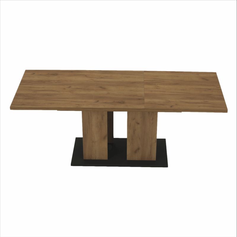 Originálny jedálenský stôl rozkladací v prevedení dub craft zlatý-grafit sivá