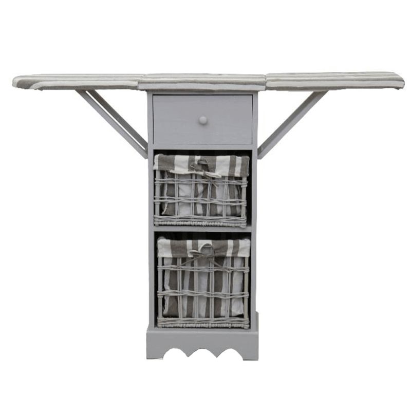 Žehliaca doska, 2 košíky, sivá