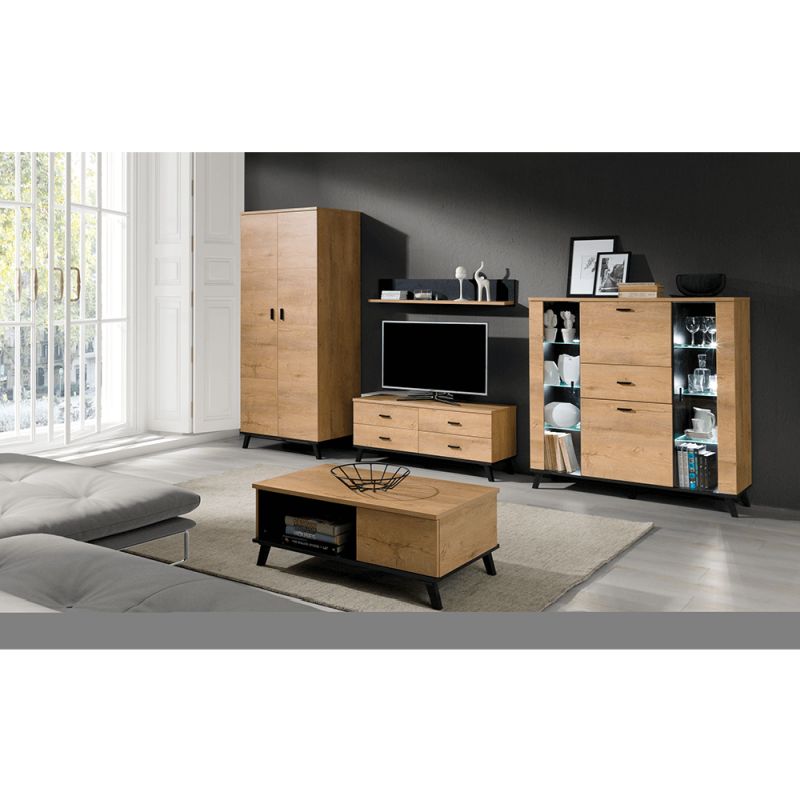 Komoda TYP 3, dub lefkas-čierna