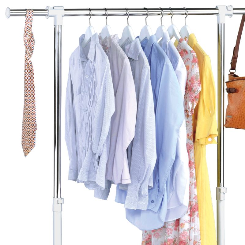 Stojan na šaty biely s dvoma poličkami