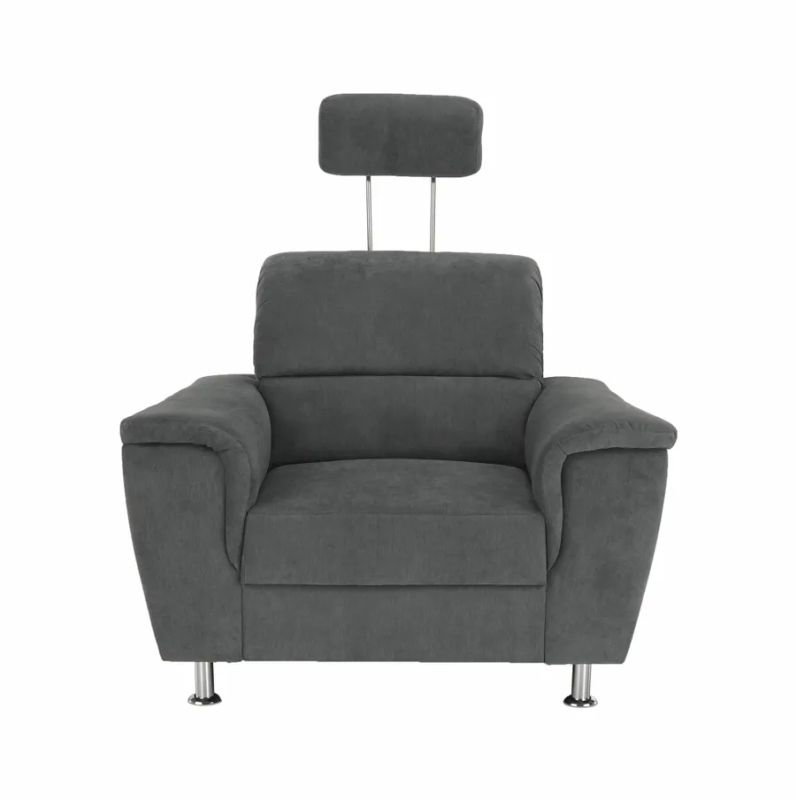 Moderné kreslo v sivej látke