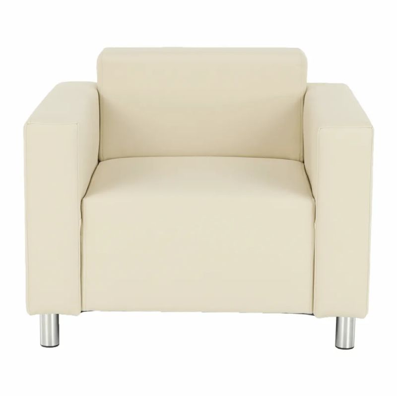 Moderné kreslo v béžovej ekokoži