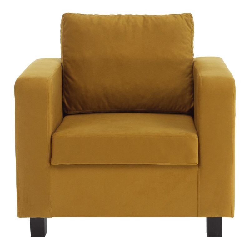 Celočalúnené kreslo, horčicová látka