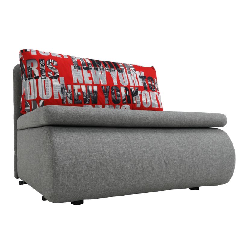 Moderné rozkladacie kreslo s úložným priestorom, sivé