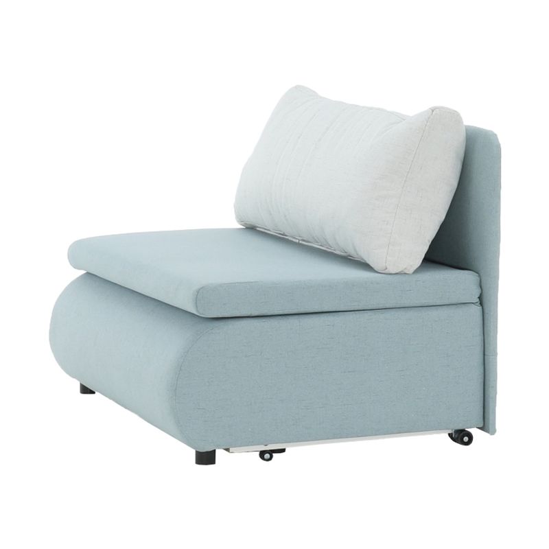 Moderné rozkladacie kreslo s úložným priestorom, mentolová-krémová