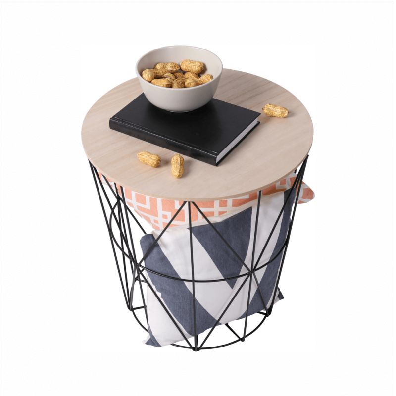 Netradičný príručný stolík TYP 3, prírodná-čierna