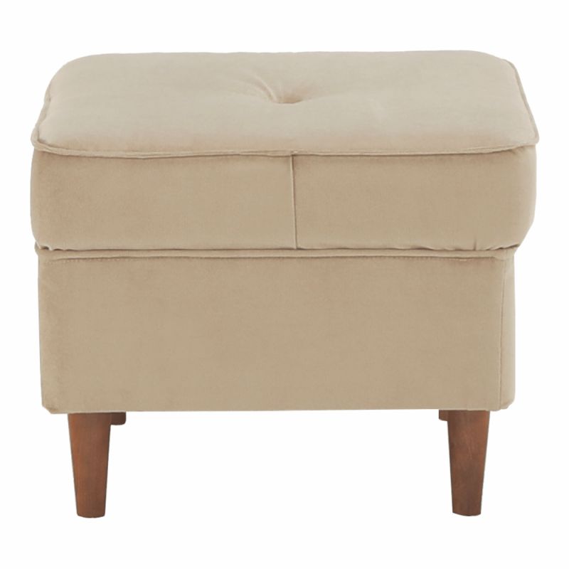 Taburet v nadčasovom dizajne, béžovozlatá-orech