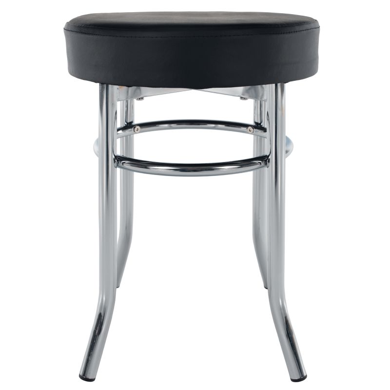 Taburetka, ekokoža čierna-kov chróm