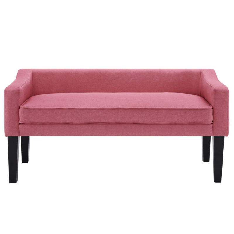 Elegantná lavica v ružovej látke
