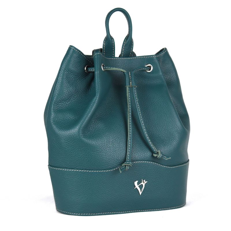 Kožený batoh z pravej kože v petrolovej farbe