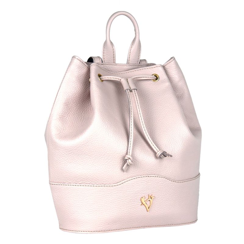 Kožený batoh z pravej kože v ružovej farbe