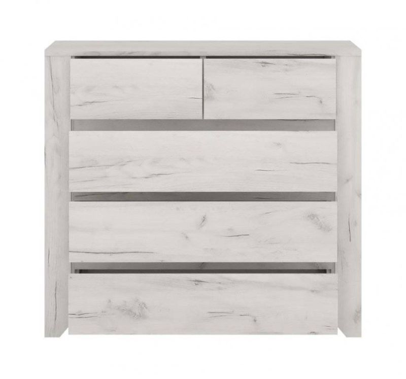 Komoda s piatimi zásuvkami dub white craft