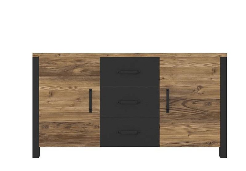 Komoda HEL. 26, appenzeller fichte-čierna