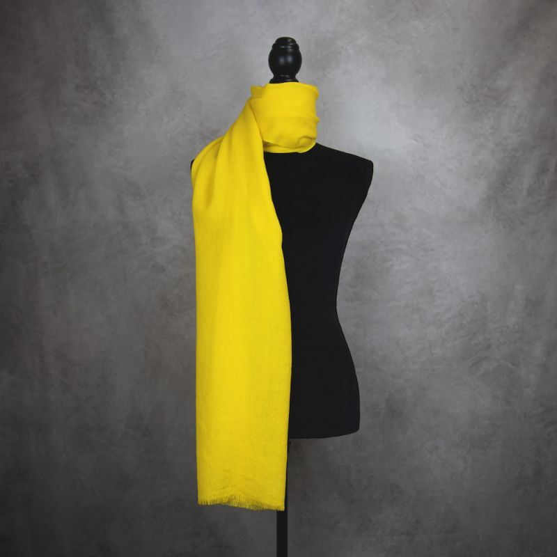 Zimný šál z Merino vlny, Žltý