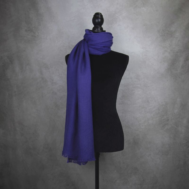 Zimný šál z Merino vlny, Chrpovo modrý