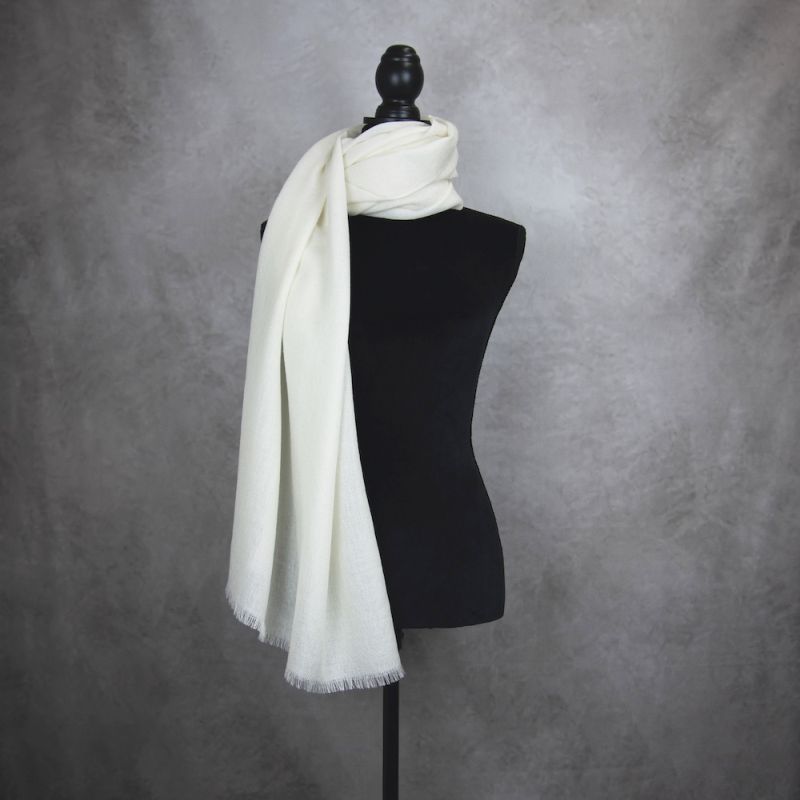 Zimný šál z Merino vlny, Ivory