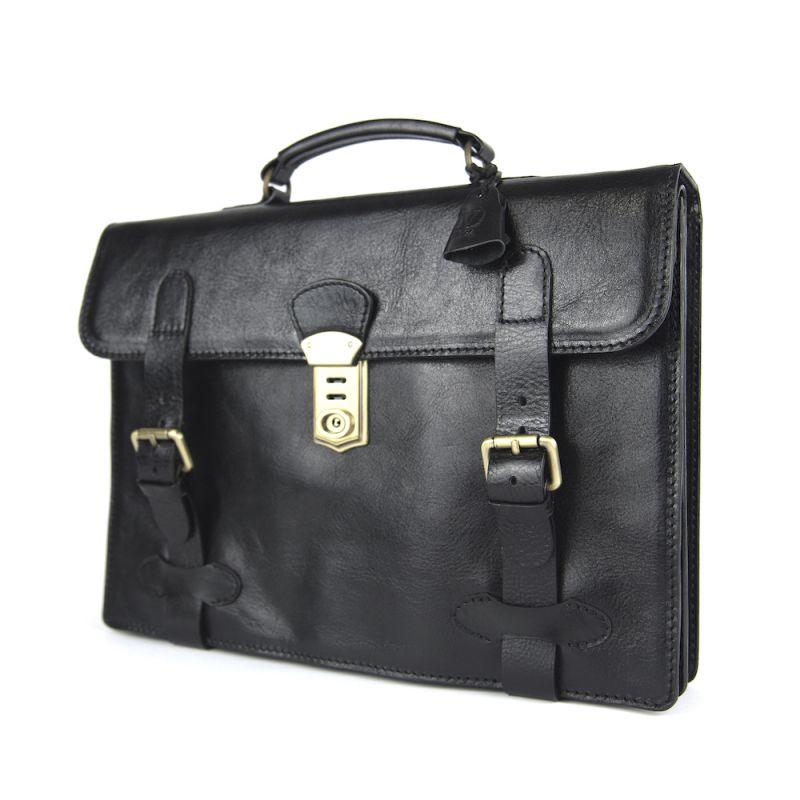 Vintage kožená aktovka v čiernej farbe