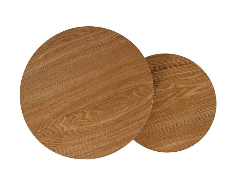 Set konferenčných stolíkov z MDF, čierna-dub