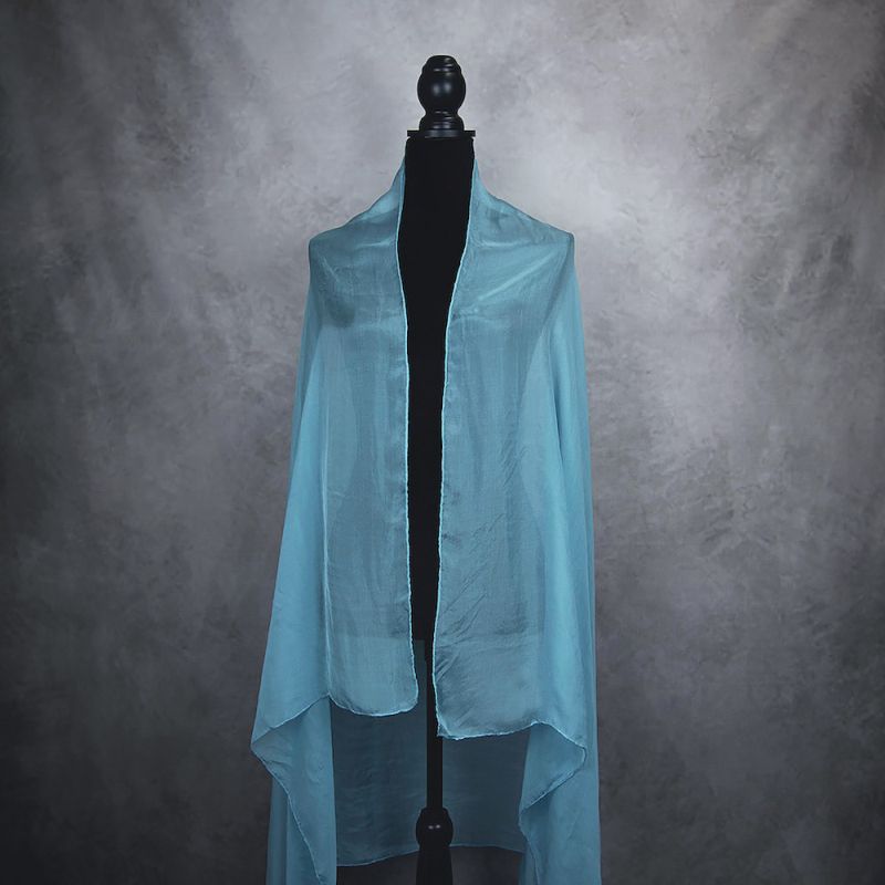 Hodvábny šál ZELENO MODRÝ 180 x 110cm