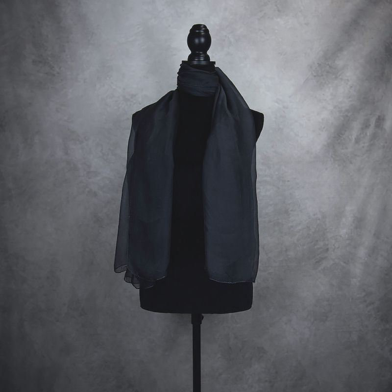 Hodvábny šál ČIERNY 180 x 110cm