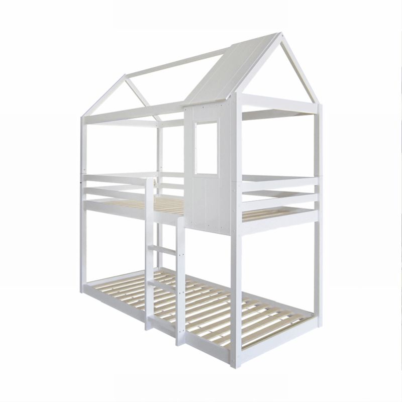 Montessori poschodová posteľ biela, 90x200