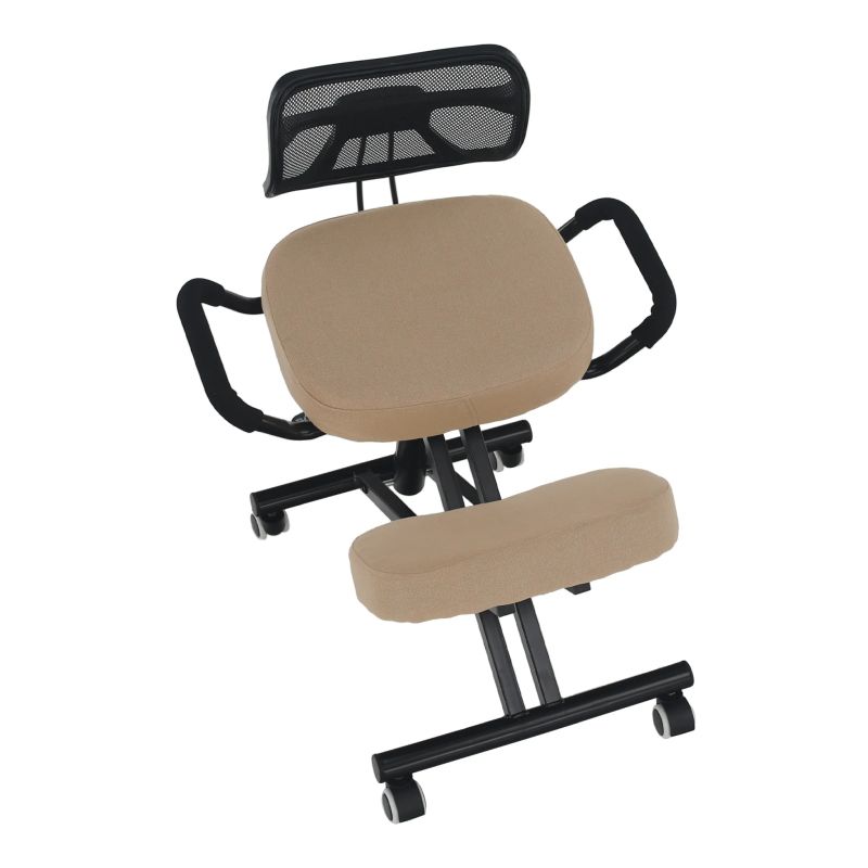 Ergonomický kľakosed s operadlom, béžová-čierna