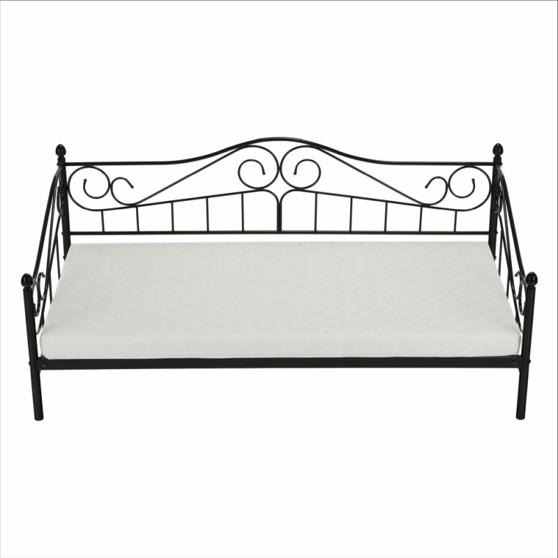 Kovová posteľ čierna, 90x200