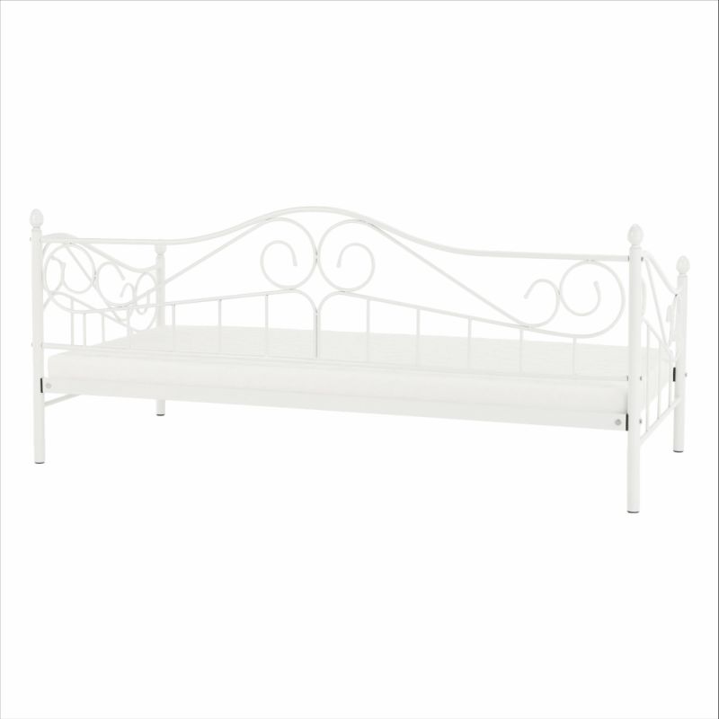 Kovová posteľ biela, 90x200