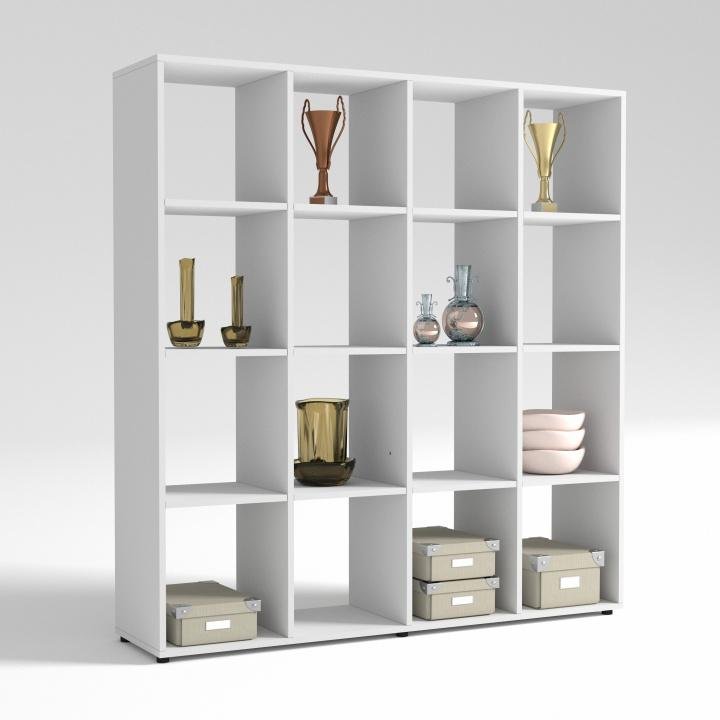 Viacúčelový regál s mnohostranným využitím, biely