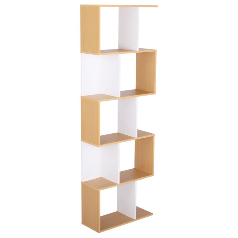 Regál 3, drevo borovica-biela