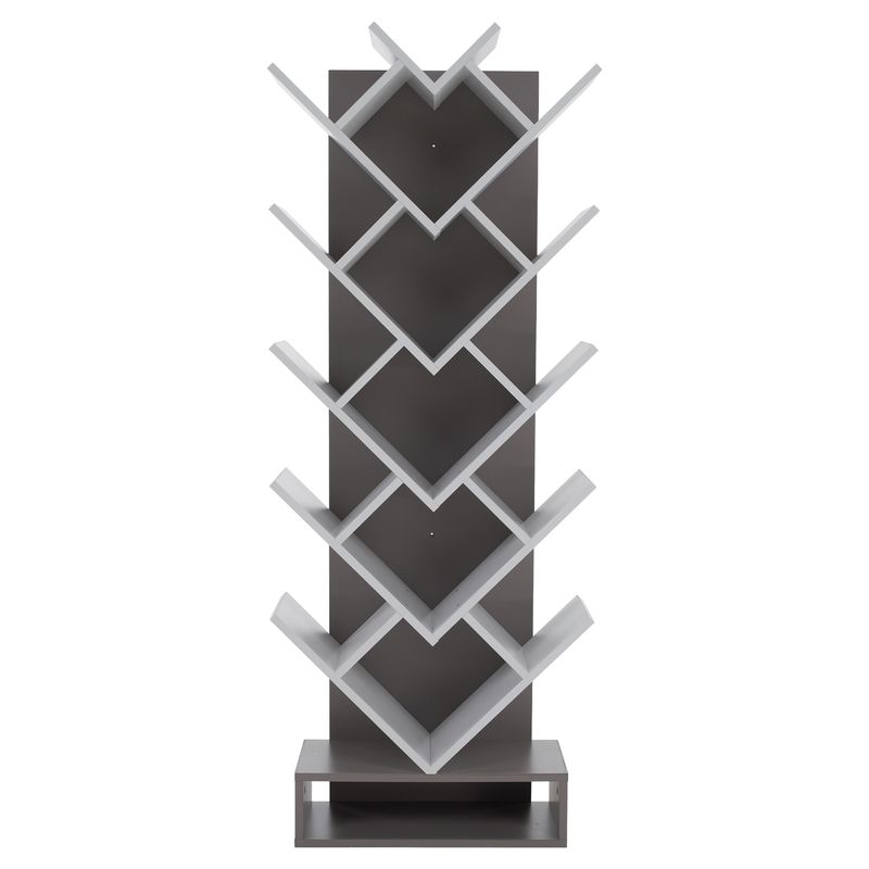 Štýlový regál, sivá-biela