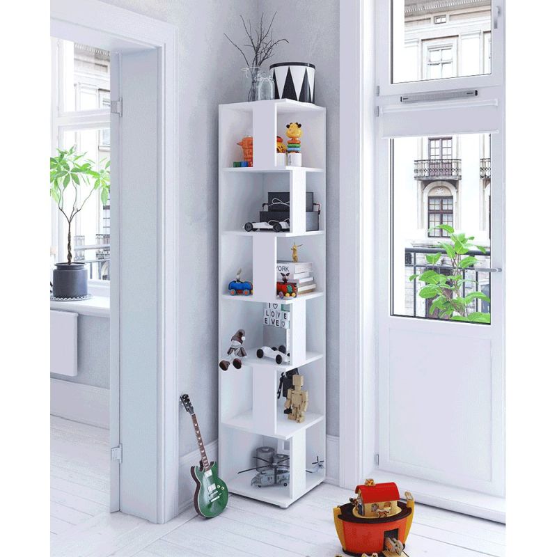 Rohový regál, biela