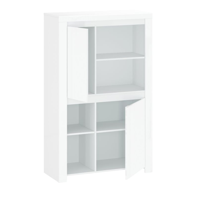 Regál 2D v bielom lesku