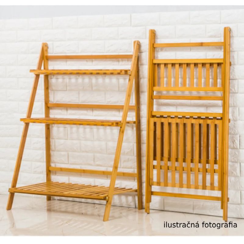 Skladací regál, bambus, TYP 2