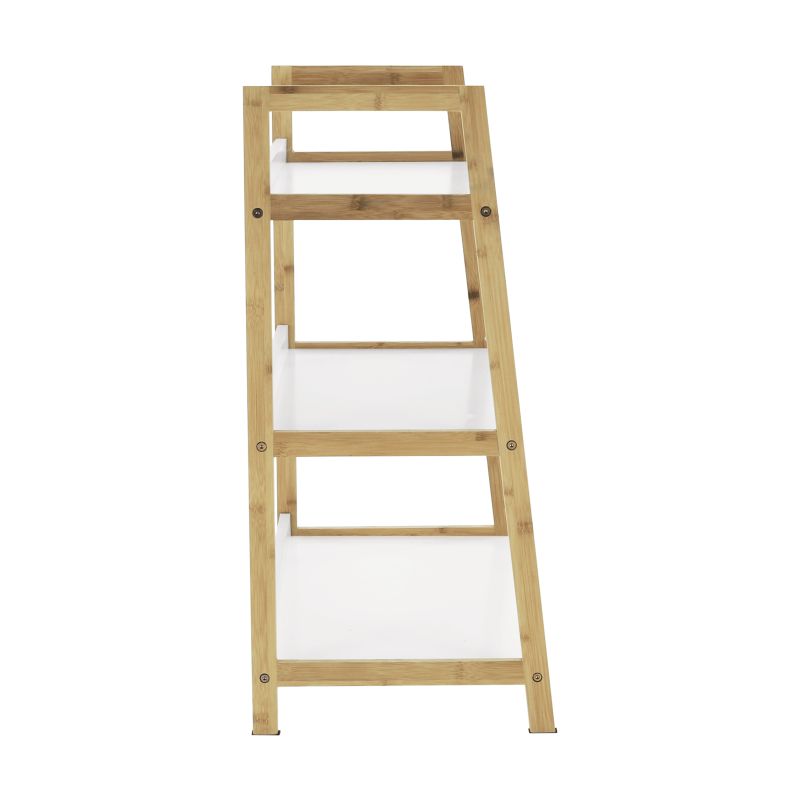 3-policový regál, biela-prírodná