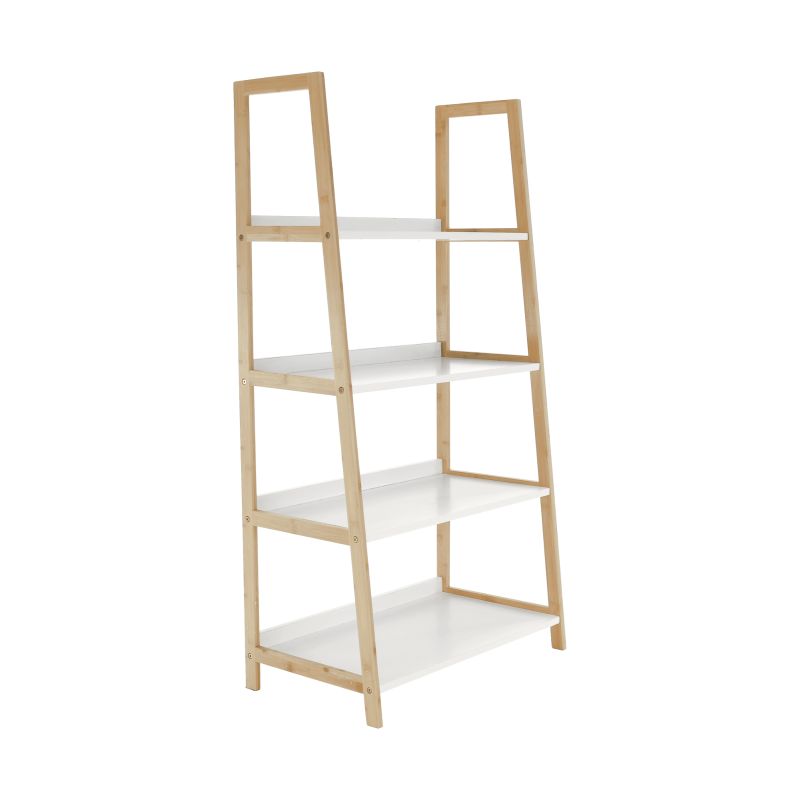 4-policový regál, biela-prírodná