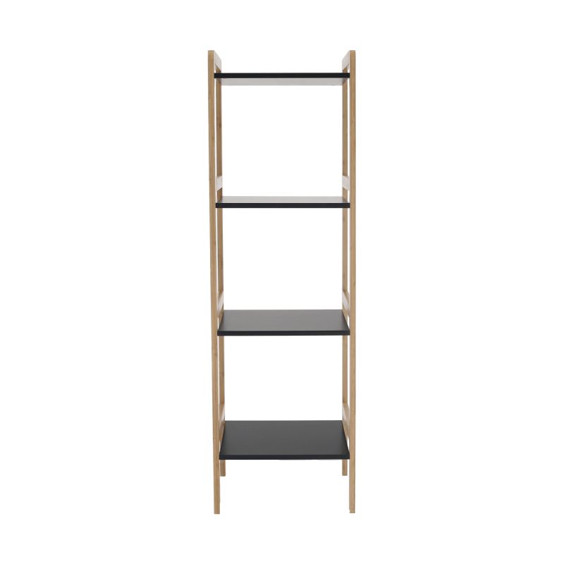 4-policový regál, prírodná-čierna