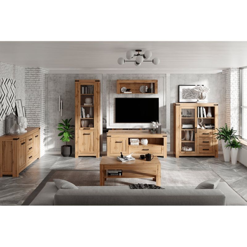 Konferenčný stolík s elegantným dizajnom, dub wotan