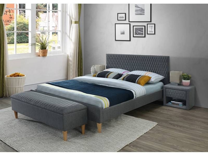 Čalúnený nočný stolík, sivá bluvel 14