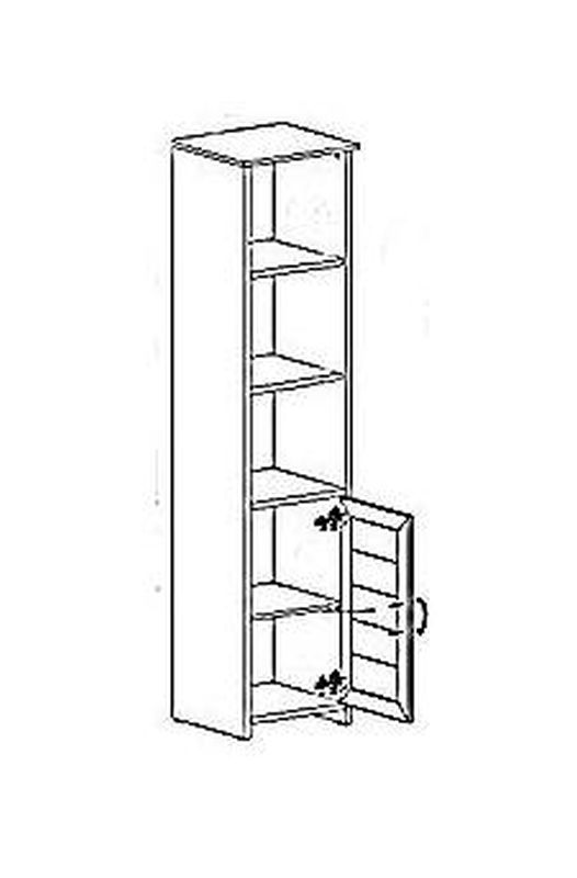 Regál s jednou skrinkou, biely