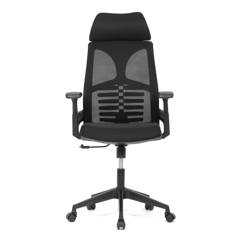 Stolička kancelárska, čierna MESH, plastový kríž