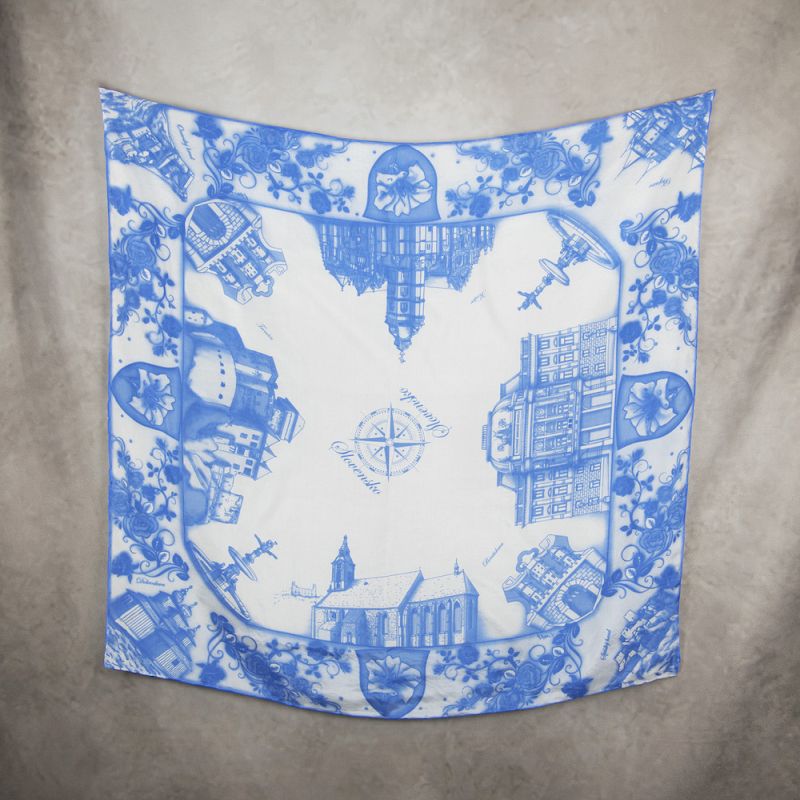 Módna hodvábna šatka SLOVENSKO BLUE, 90 x 90cm