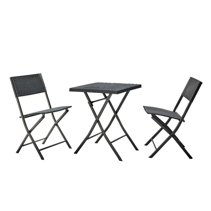 Záhradný ratanový set 1+2, čierna