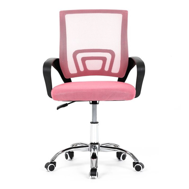 Kancelárska stolička, poťah ružová látka a sieťovina MESH