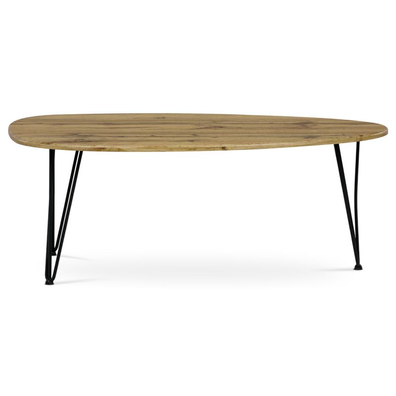 Konferenčný stôl 120x67, MDF doska, dekor divoký dub, čierny kov