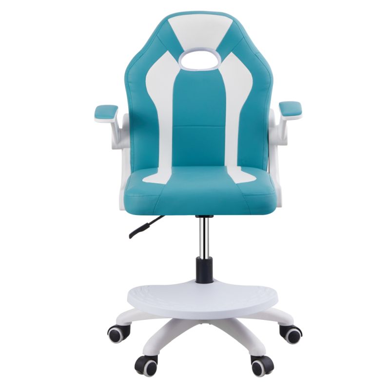 Otočná stolička s prepracovaným dizajnom, modrá-biela