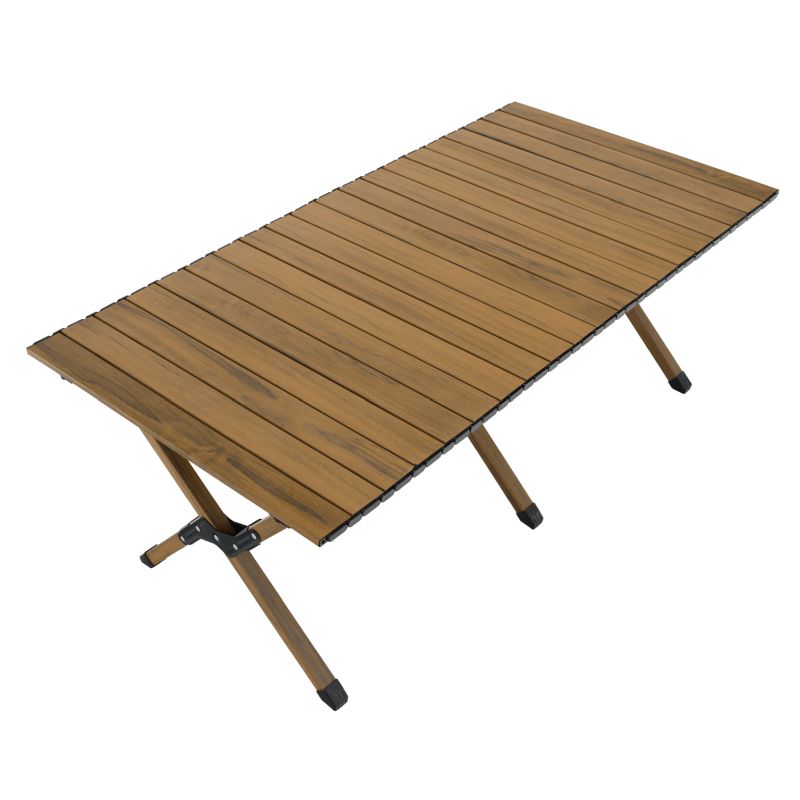 Skladací kempingový stôl, hnedý