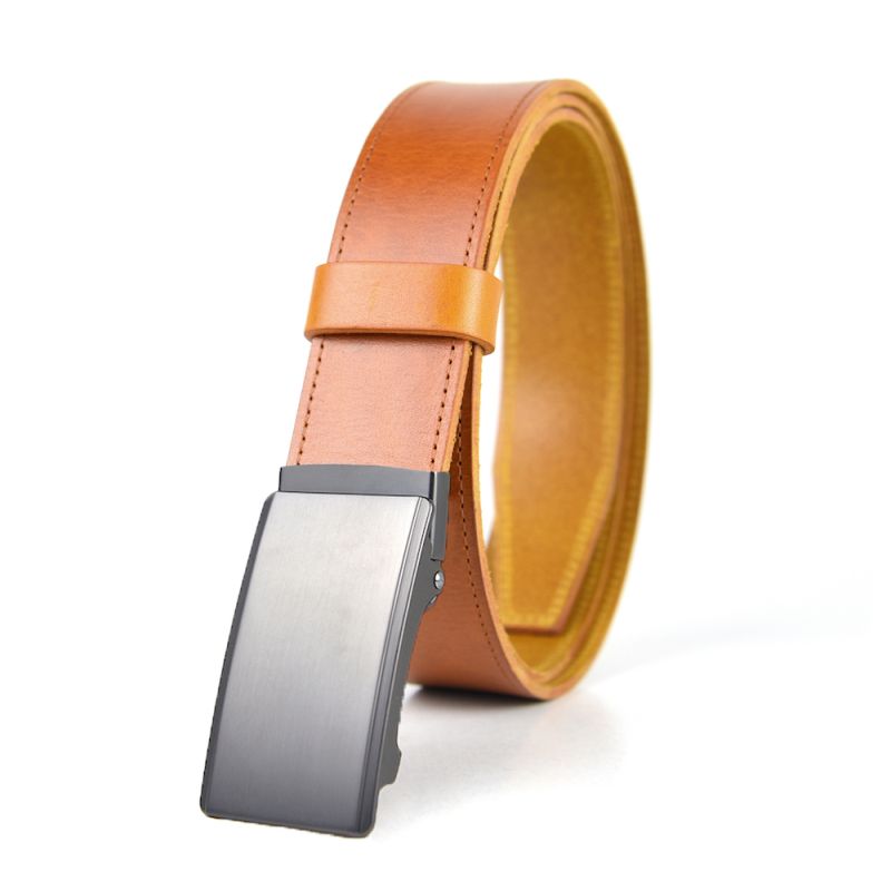 Kožený opasok s brzdou, šírka 3.5cm, CLEAR - Koňaková