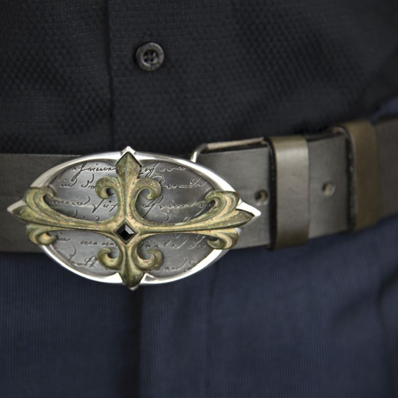 Kožený opasok KNIGHT - Tmavo hnedá